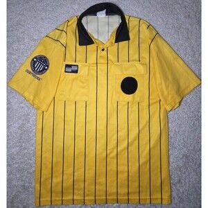 Official Sports Soccer Referee Jersey Short Sleeve Medium